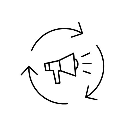 450x450 Conceptual Vector Icon Of Marketing Campaign With Megaphone