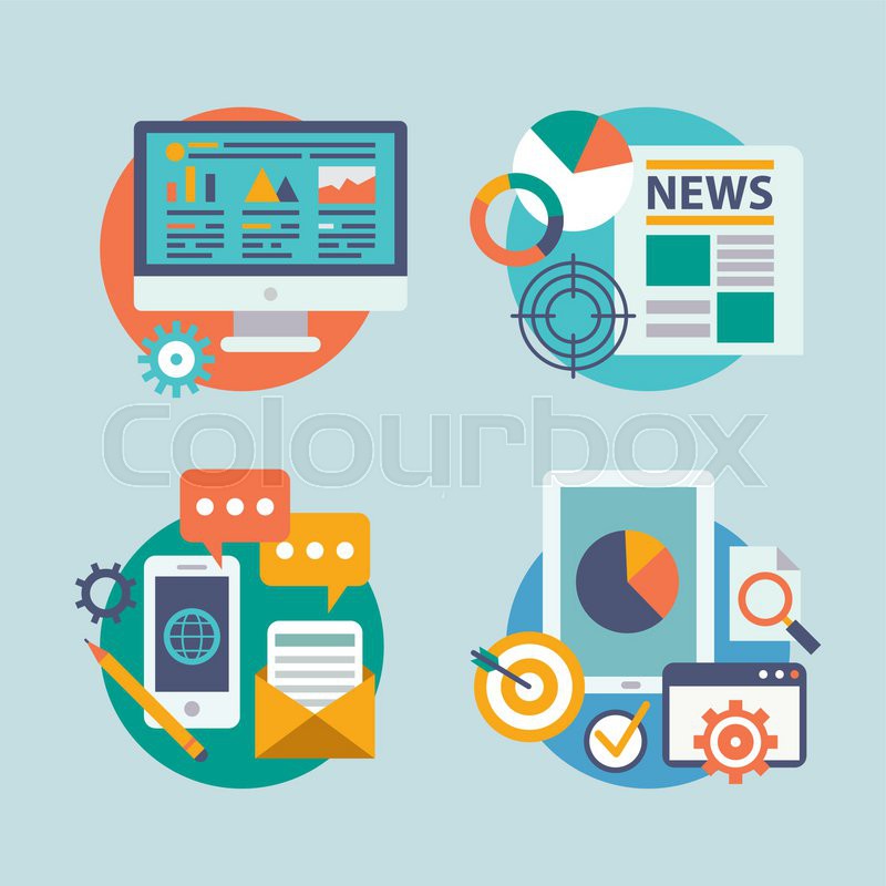 800x800 Set Of Modern Flat Design Concept Stock Vector Colourbox