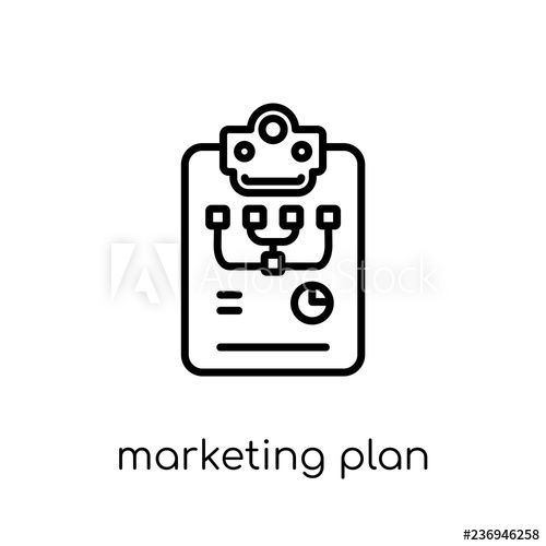 500x500 Marketing Plan Icon Trendy Modern Flat Linear Vector Marketing