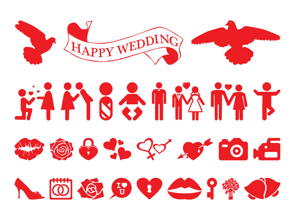 1024x765 Love And Marriage Icon Set Vector Art Graphics