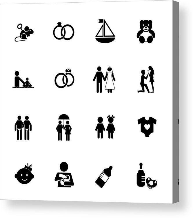 666x750 Marriage Icon Set Acrylic Print