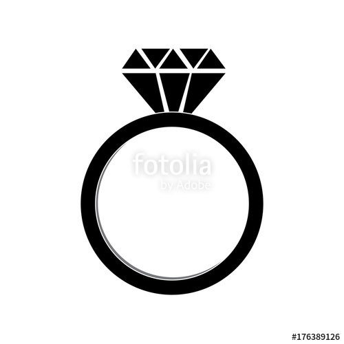 500x500 Marriage Icon Diamond Wedding Rings Bride Jewelry Stock Image