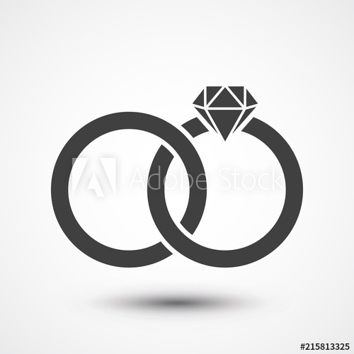 500x500 Two Bonded Wedding Rings Marriage Icon Diamond Couple Wedding