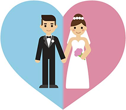 425x370 Cute Loving Married Couple Cartoon Heart Icon Vinyl