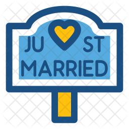 256x256 Just Married Icon Of Colored Outline Style