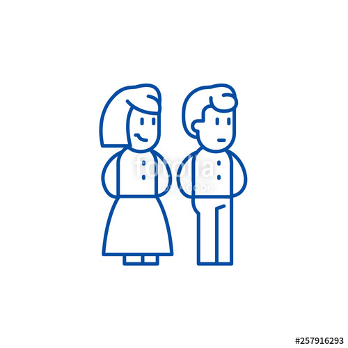 500x500 Married Couple Line Concept Icon Married Couple Flat Vector