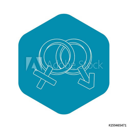 500x500 Venus And Mars Symbol Icon Outline Illustration Of Venus And Mars