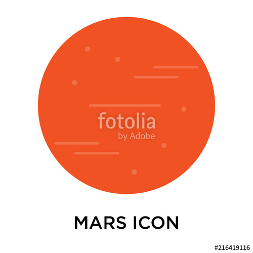 500x500 Mars Icon Isolated On White Background Simple And Editable Mars