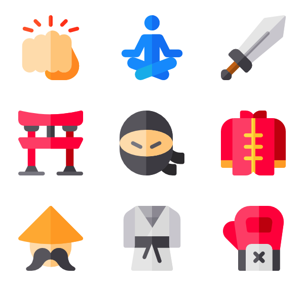 600x564 Karate Icons