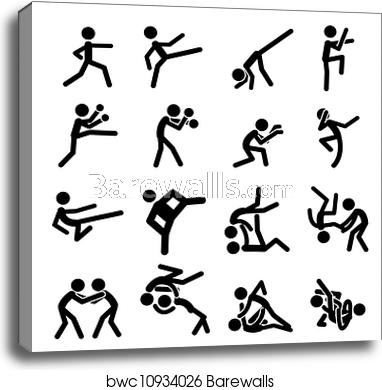 382x390 Sport Pictogram Icon Martial Arts, Canvas Print Barewalls