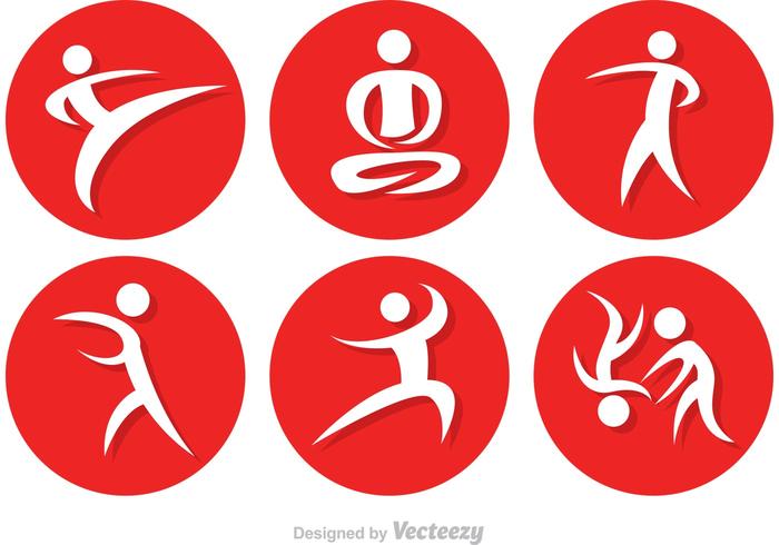 700x490 Asian Martial Arts Icons Stock Images