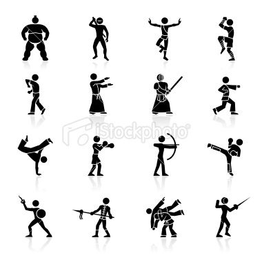 380x380 Illustration Of Martial Arts Icons Martial Arts Art Icon