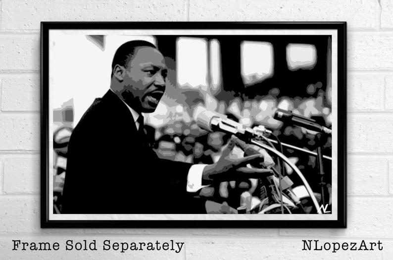 794x525 Martin Luther King Jr Illustration American Icon Civil Etsy