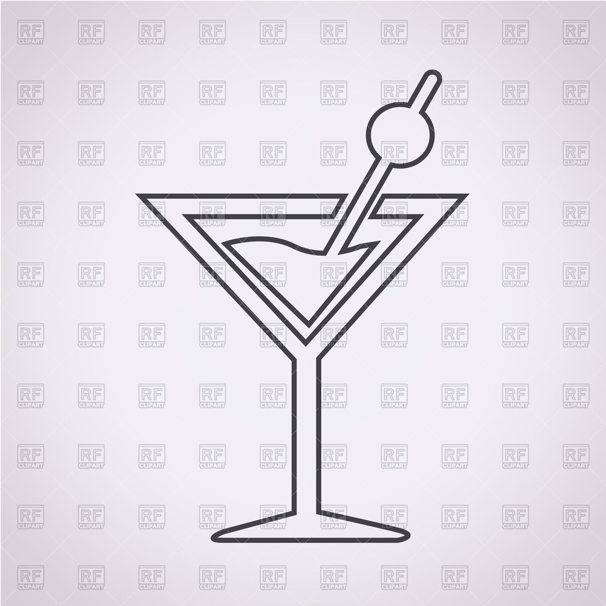 1200x1200 Cocktail Glass Icon On Grey Background Vector Image Of Food