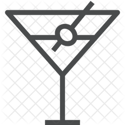 256x256 Martini Glass Icon Of Line Style