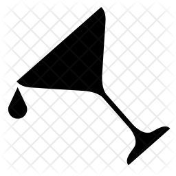 256x256 Martini Glass Icon Of Glyph Style