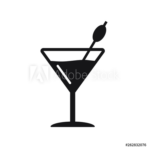 500x500 Martini Glass Icon, Cocktail Vector Icon, Drink Icon