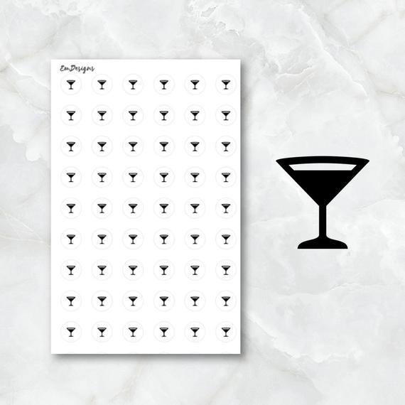 570x570 Martini Icon Night Out Icon Icon Planner Stickers Minimal Etsy