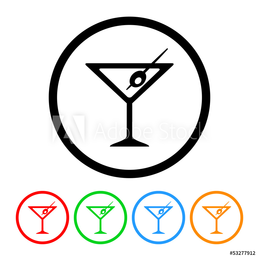 Photo Art Print Martini Icon Vector With Four Color Variations 1000x1000 Photo Art Print Martini Icon Vector With Four Color Variations