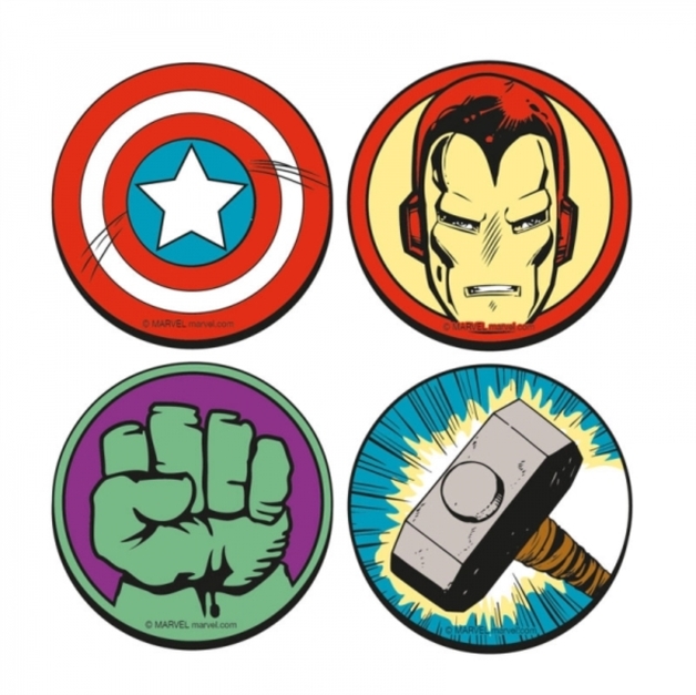 628x627 Marvel Character Icon Coasters