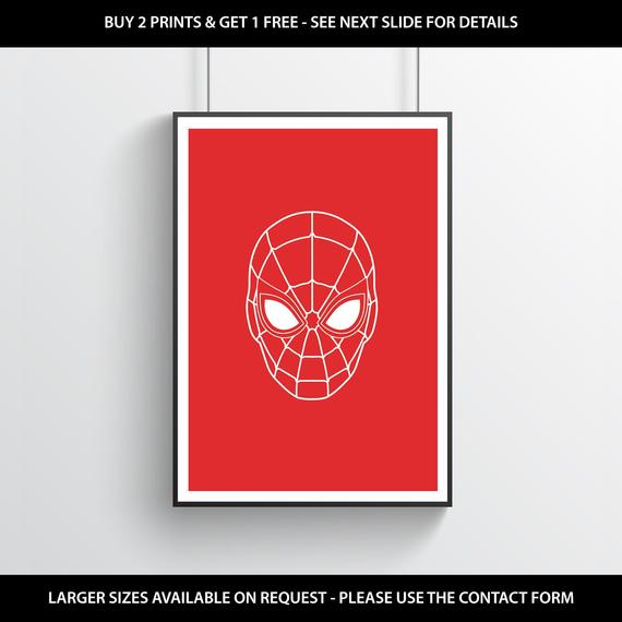 570x570 Spiderman Icon Wall Print Marvel Poster Peter Parker Etsy