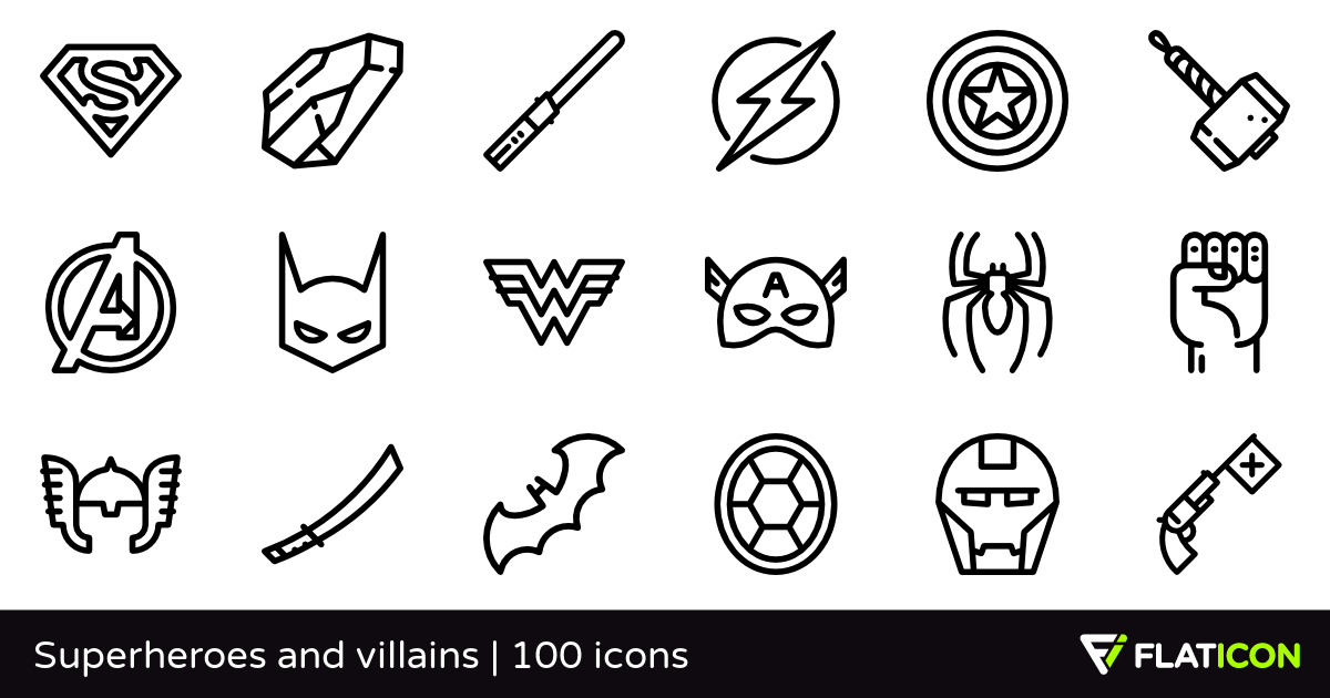 1200x630 Free Vector Icons Of Superheroes And Villains Designed