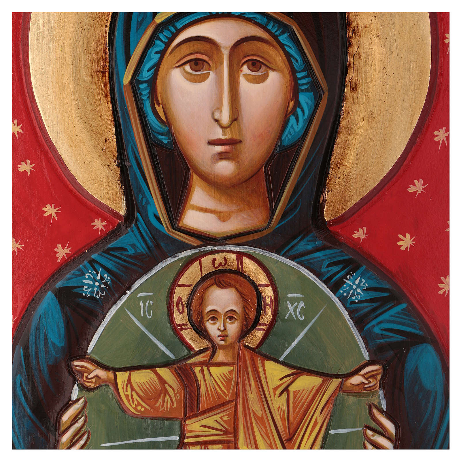 1600x1600 Icon Of The Virgin Mary With Baby Jesus Carved On A Red Online