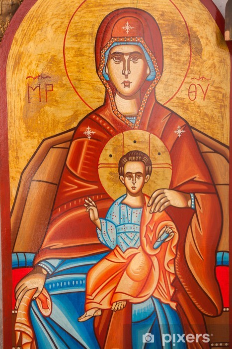 467x700 Virgin Mary Holding The Child Jesus Eastern Orthodox Icon Wall