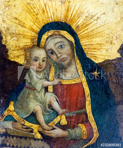 416x500 Bardejov, Slovakia An Icon Of The Virgin Mary With Baby