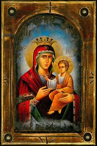 200x300 Orthodox Icon Painting Canvas Virgin Mary Jesus Christ Handmade