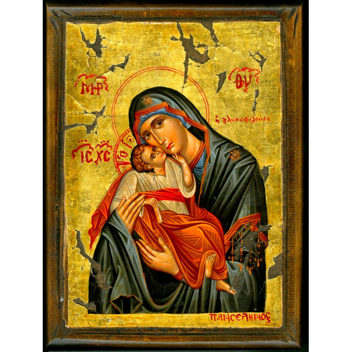 Wooden Icon With Virgin Mary And Jesus Christ 700x700 Wooden Icon With Virgin Mary And Jesus Christ