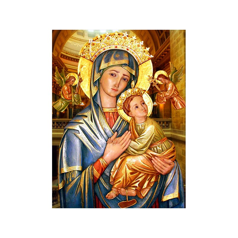 800x800 Diamond Painting Religious Virgin Mary Icon Embroidered Cross