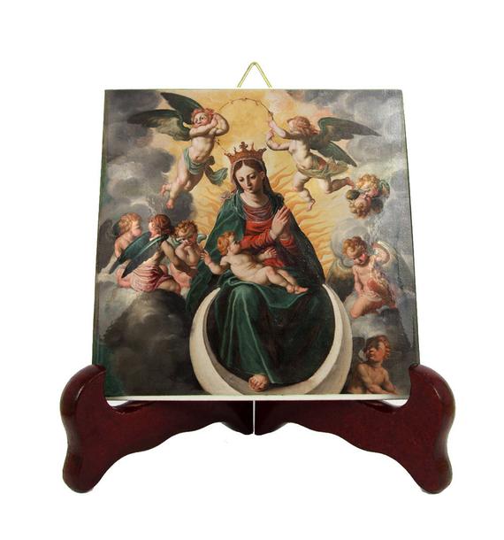 570x610 Virgin Mary Queen Of Heaven Immaculate Conception Catholic Etsy