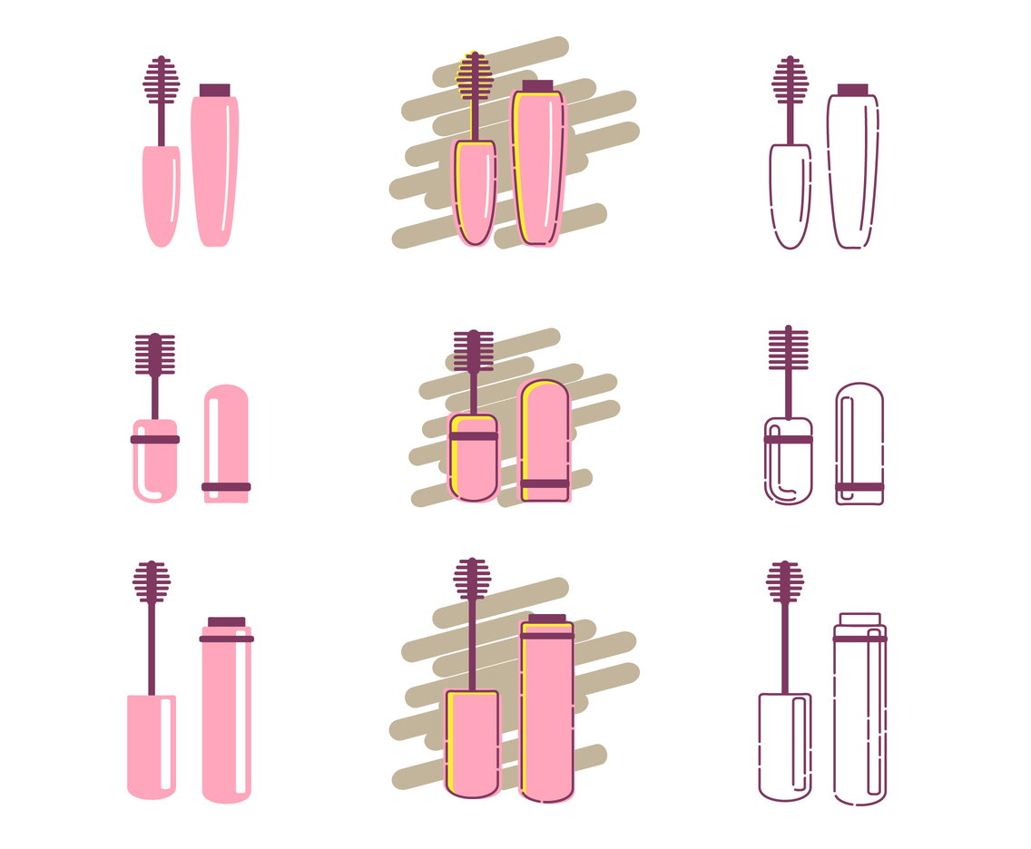 1136x936 Mascara Icon Set Vector Art Graphics
