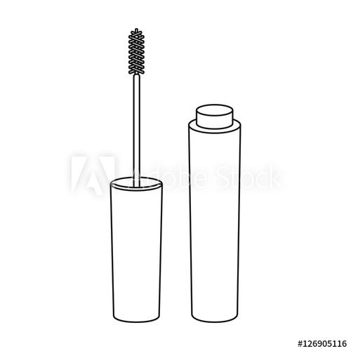 500x500 Mascara Icon In Outline Style Isolated On White Background Make