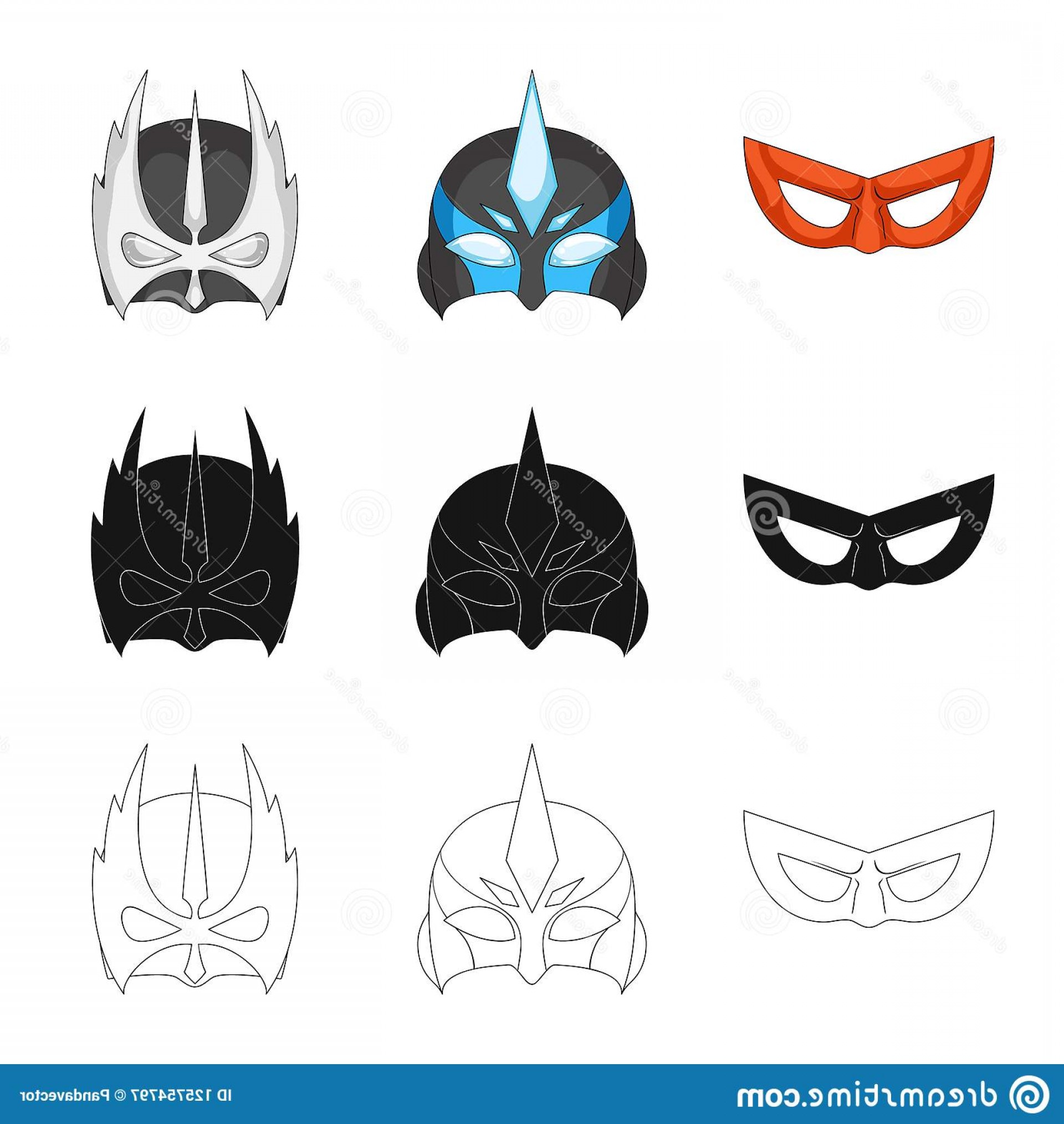 1920x2028 Vector Illustration Hero Mask Icon Collection Superhero Stock