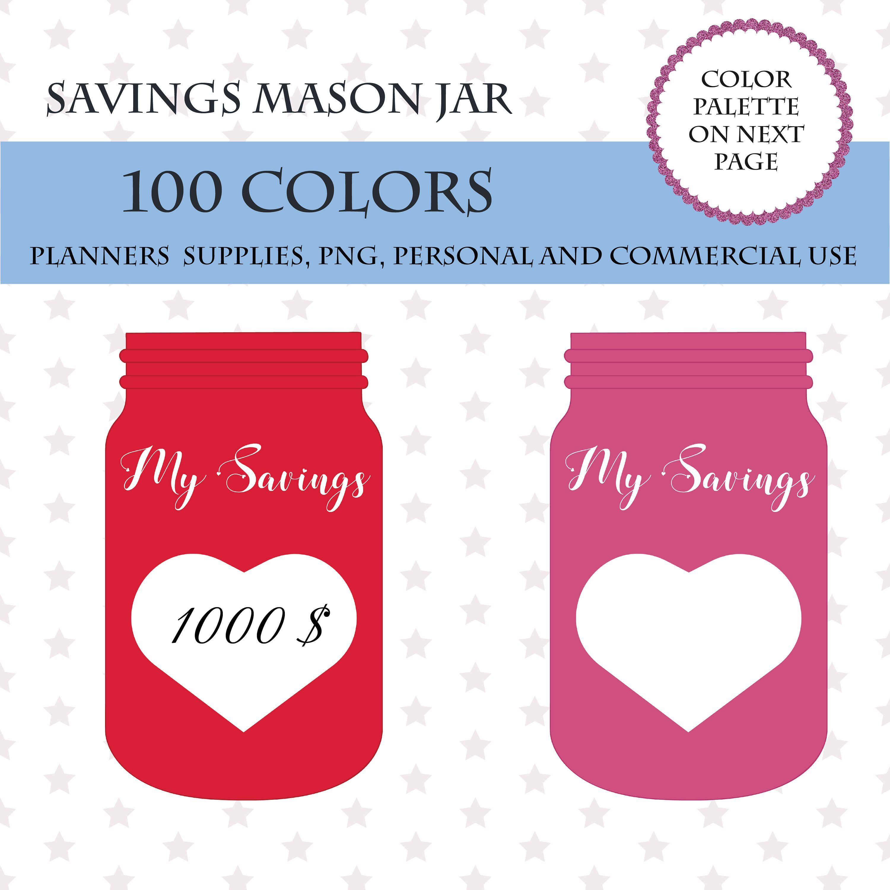 3000x3000 Colors Clip Art, Savings Mason Jar Clipart, Mason Clipart