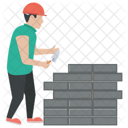256x256 Mason Icon Of Flat Style