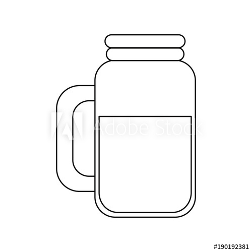500x500 Coffee Mason Jar Icon Vector Illustration Graphic Design