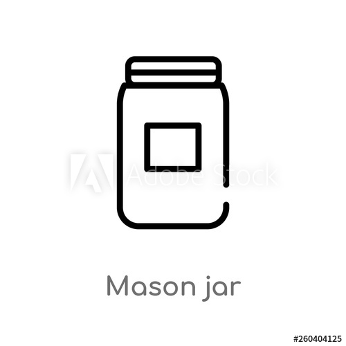 500x500 Outline Mason Jar Vector Icon Isolated Black Simple Line Element