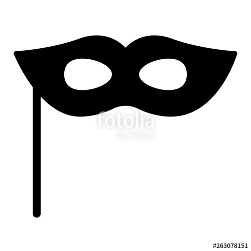 500x500 Carnaval Mask Solid Icon Halloween Mask Vector Illustration