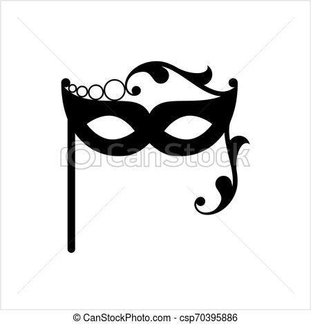 450x470 Carnival, Masquerade Mask Icon Vector Art Illustration