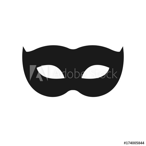 500x500 Carnival Mask Icon Isolated Masquerade Party Mask Vector Stock