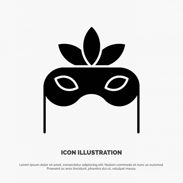 640x640 Costume,mask,masquerade Solid Glyph Icon Vector, Background