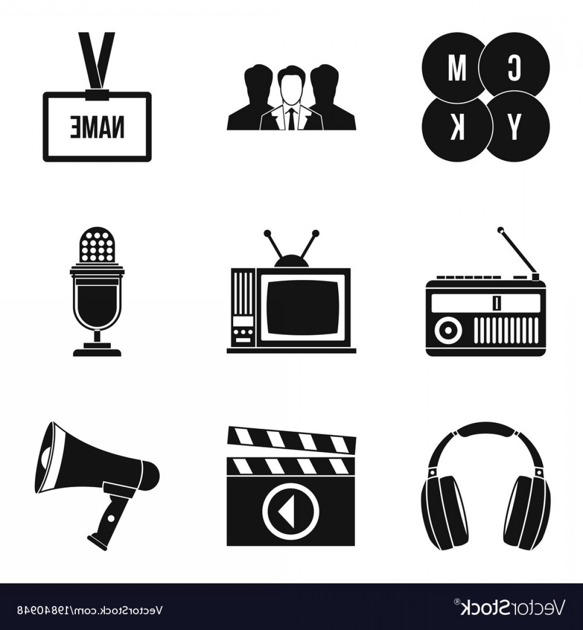 1200x1296 Mass Media Icons Set Simple Style Vector Handandbeak