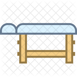 256x256 Wooden Massage Table Icon Of Colored Outline Style