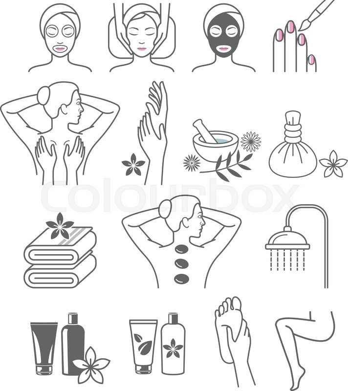 712x800 Spa Massage Therapy Skin Care Stock Vector Colourbox