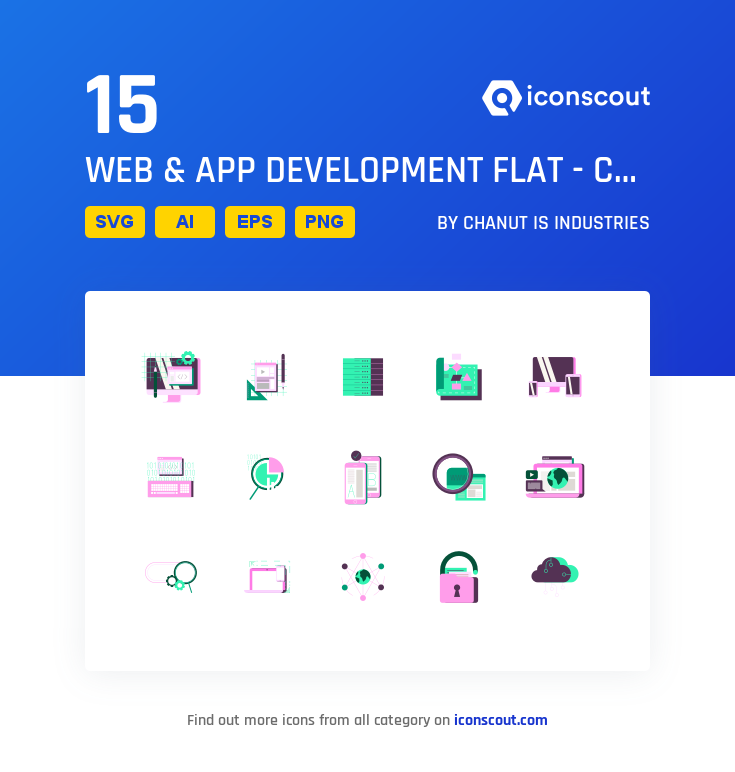 735x772 Web App Development Flat