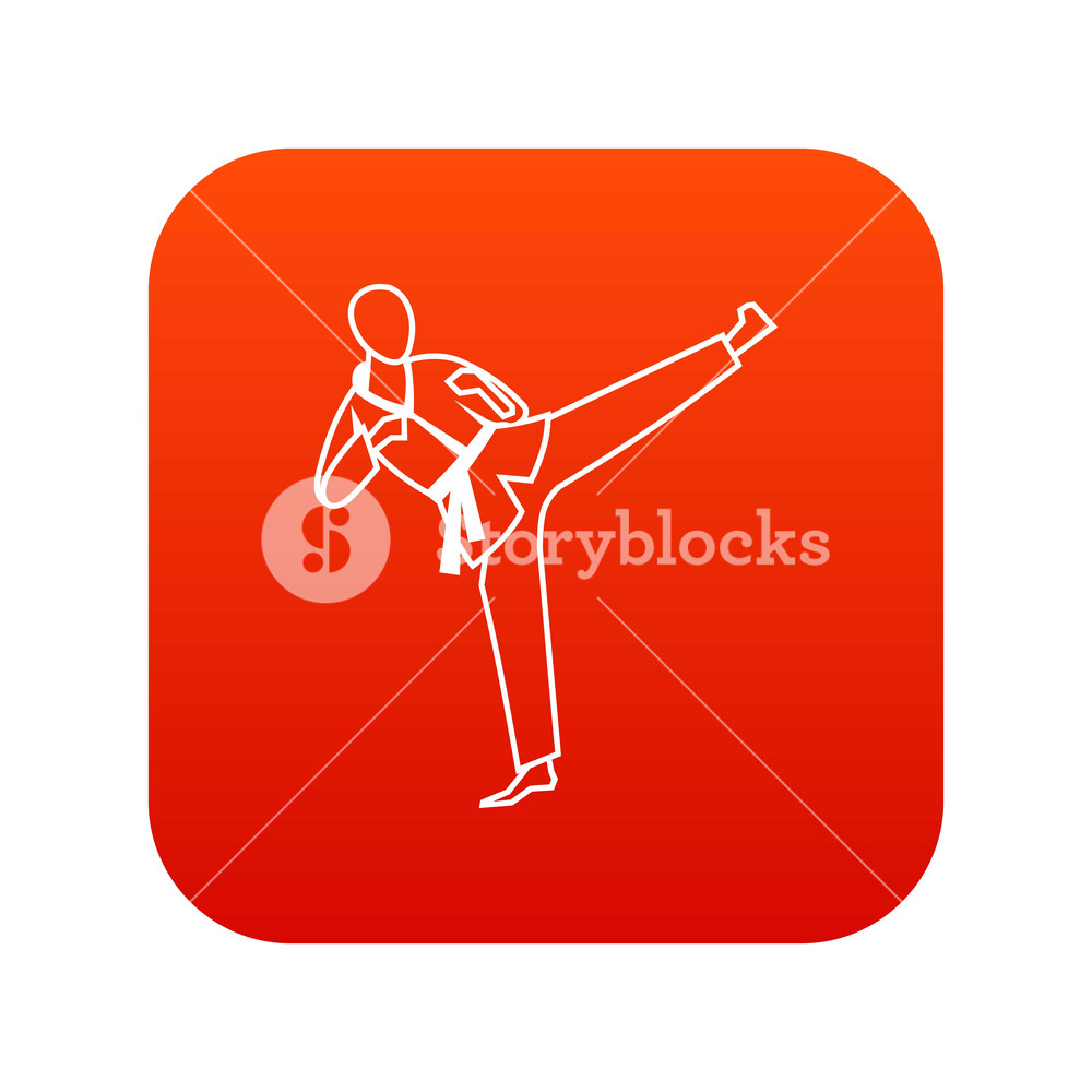 1000x1000 Wushu Master Icon Digital Red For Any Design Isolated On White