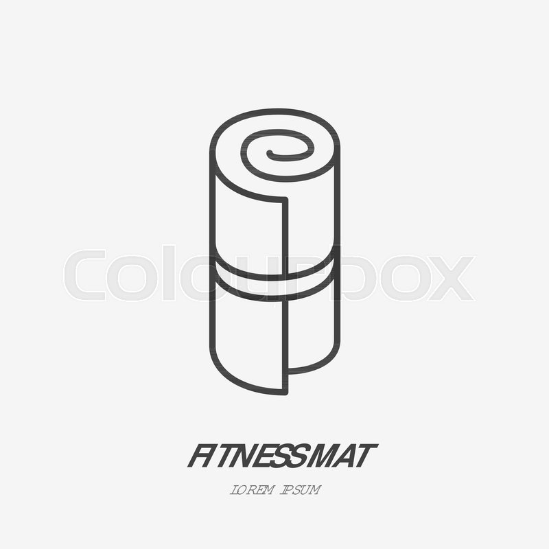 800x800 Fitness Mat Roll Flat Line Icon Yoga Stock Vector Colourbox